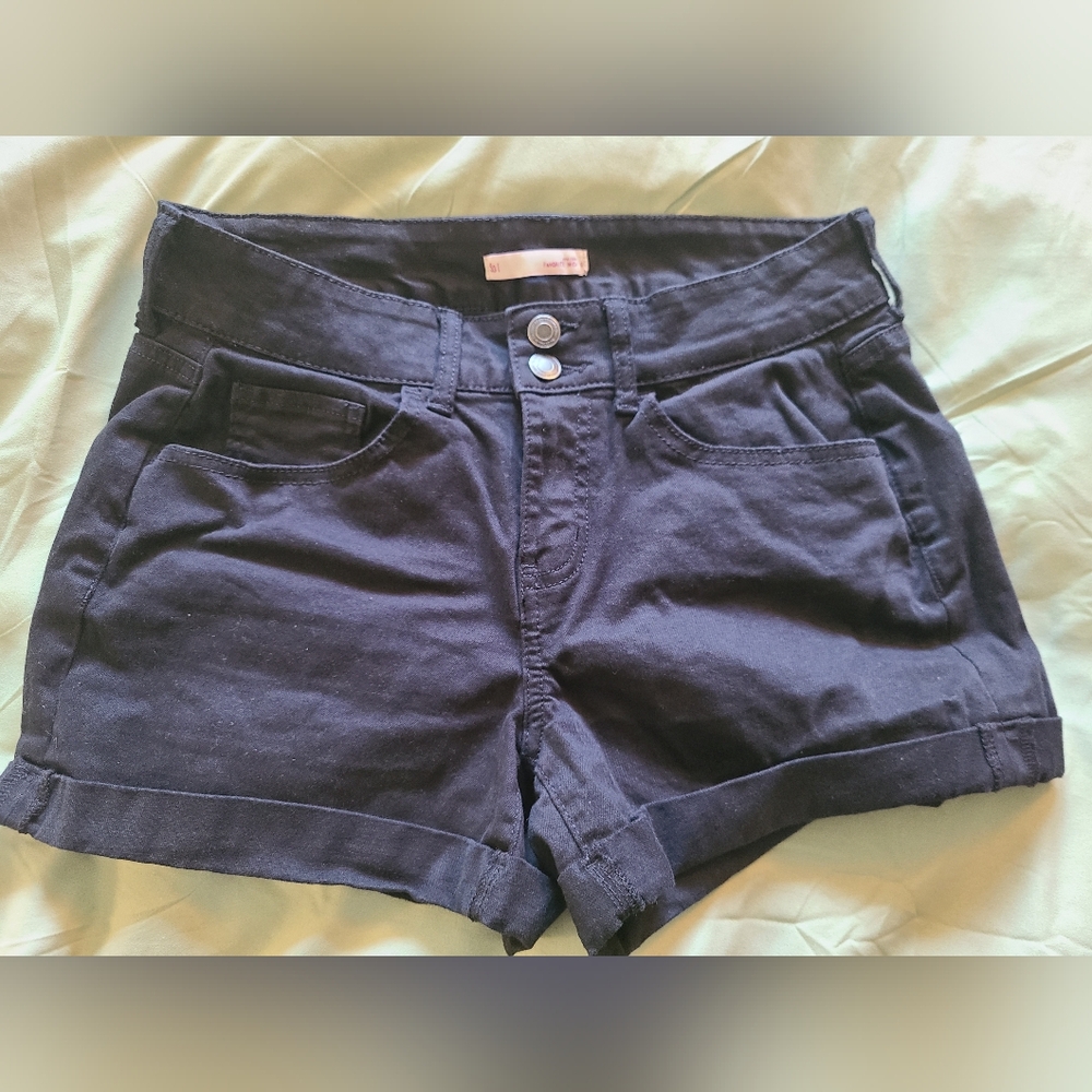 Black Denim Shorts